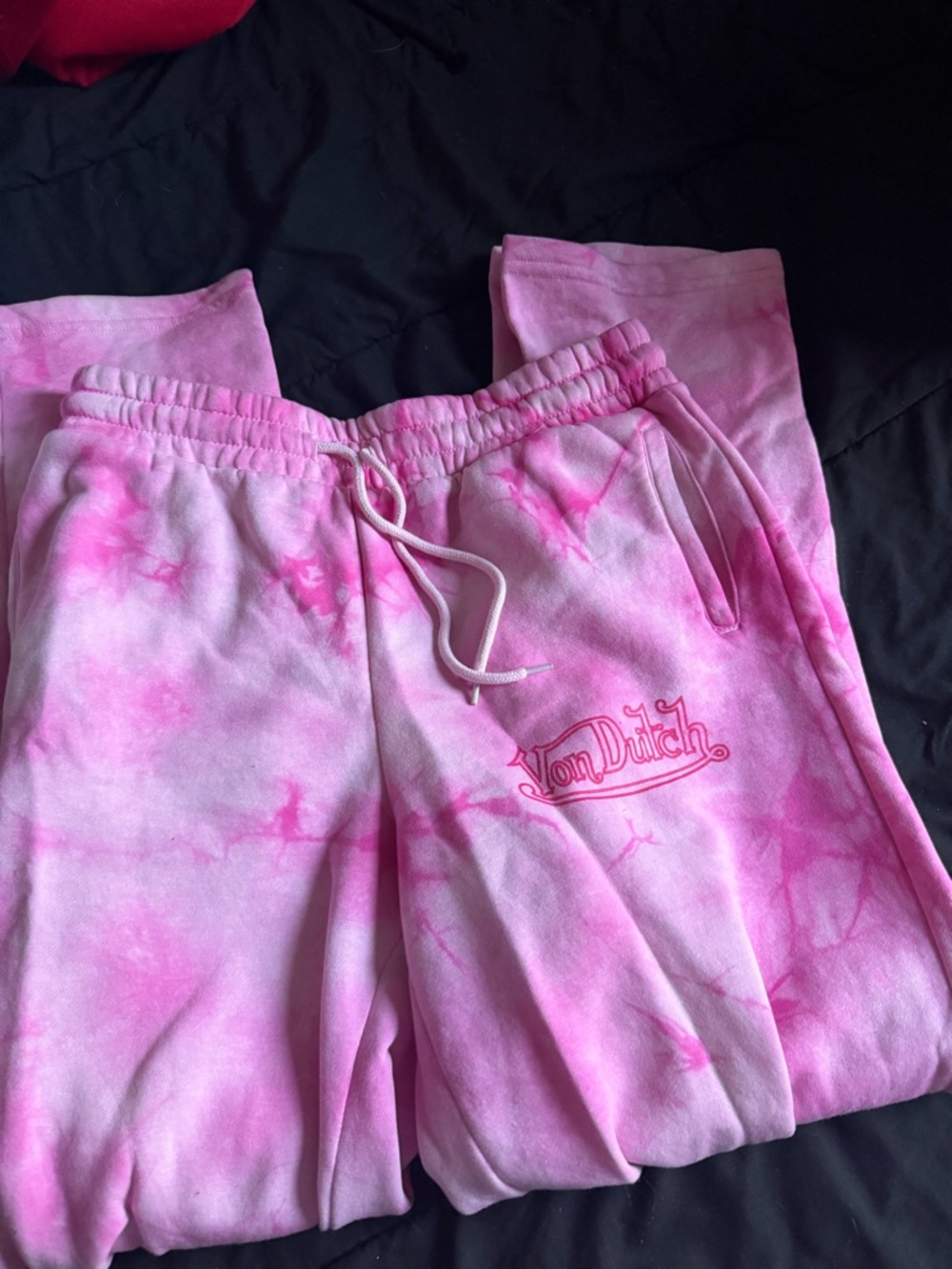 Von Dutch Pink Tie-Dye Sweatpants